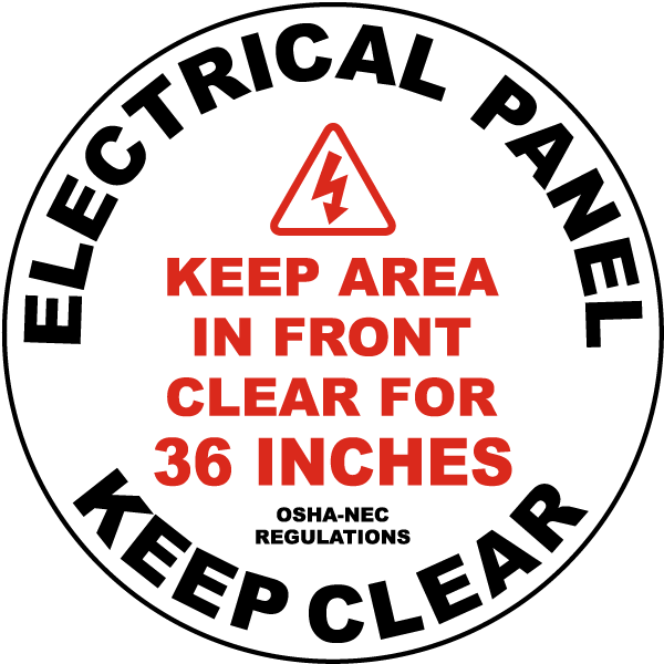 Keep Area Clear For 36 Inches Floor Sign